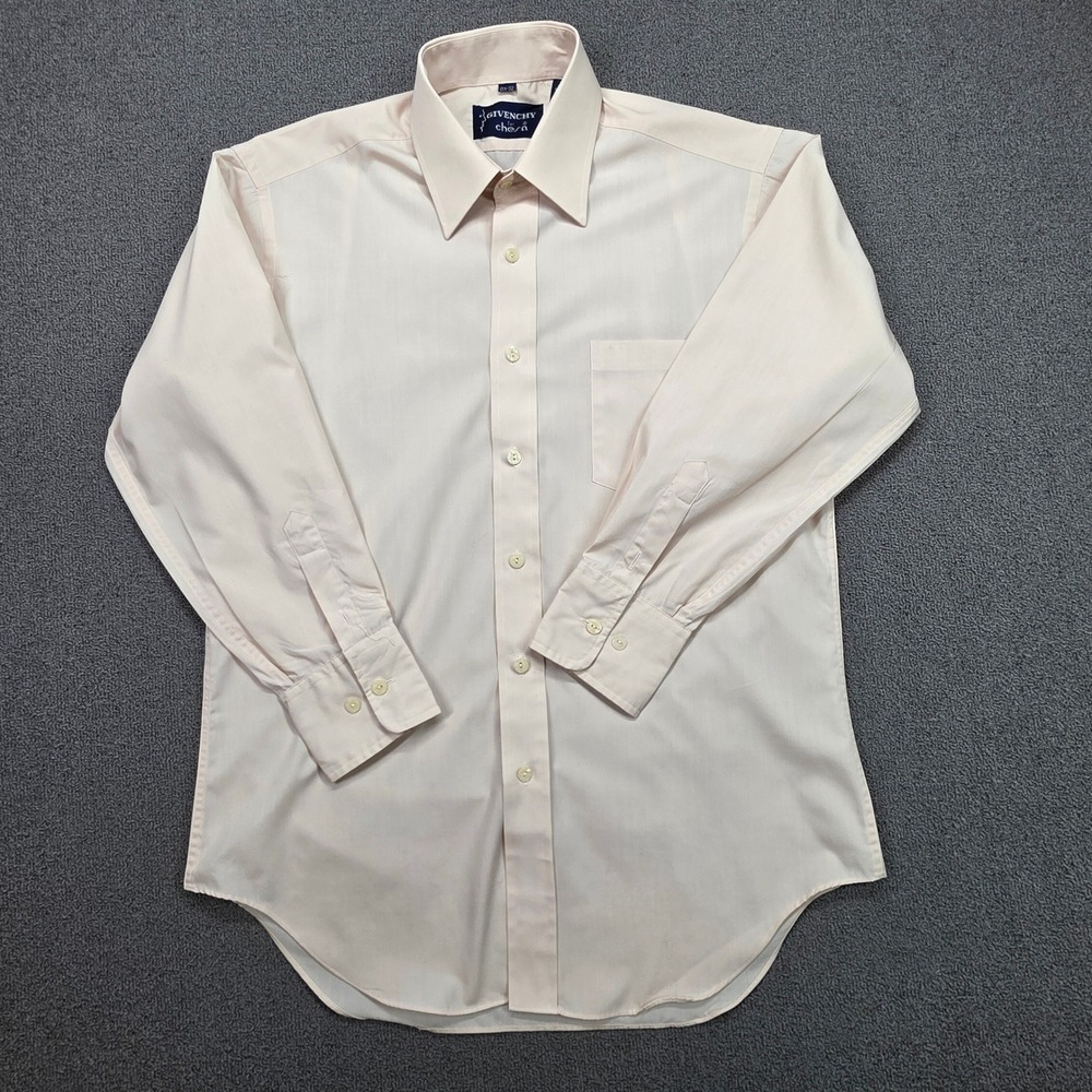 Givenchy for Chesa Mens Light Cream Button Down Dress Shirt‎ 15.5 32 Vintage